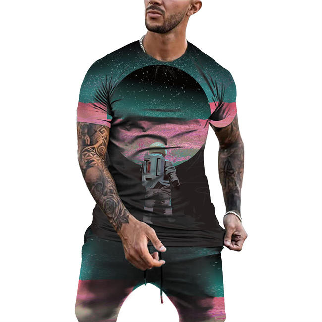 Men sportswear T-shirt short sleeve shorts two piece casual Tracksuits sportswear